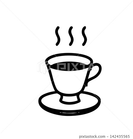 Hot drink, espresso cup, simple monochrome icon Hot drink, espresso cup, simple monochrome icon 142435565