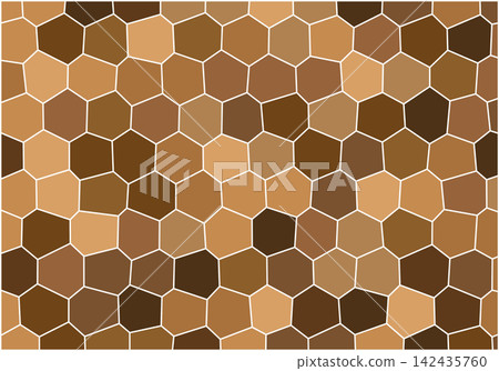 Earthy brown tones mosaic background featuring organic hexagonal cell structures and lines Earthy brown tones mosaic background featuring organic hexagonal cell structures and lines 142435760