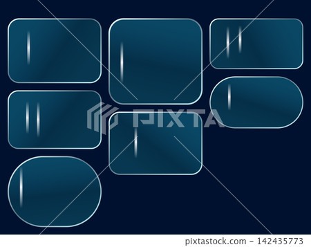 Glossy glassmorphism button kit with rounded rectangular shapes for interface templates Glossy glassmorphism button kit with rounded rectangular shapes for interface templates 142435773