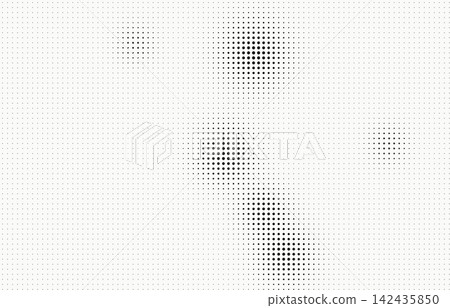 Vertical halftone dot clusters transition on white surface for clean minimalist stationery 142435850
