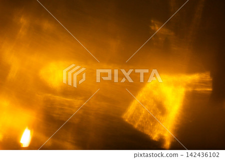 Colored light effects on dark background with grain and magic lights. Neon Glow Modern 90s, lo-fi Aesthetics. Design effect 142436102
