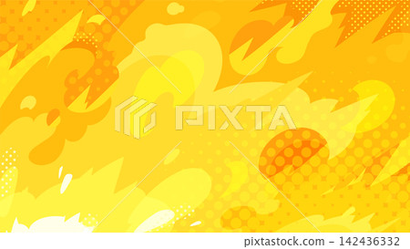 Pop-style illustration of a large flame background_Yellow_16:9 Pop-style illustration of a large flame background_Yellow_16:9 142436332