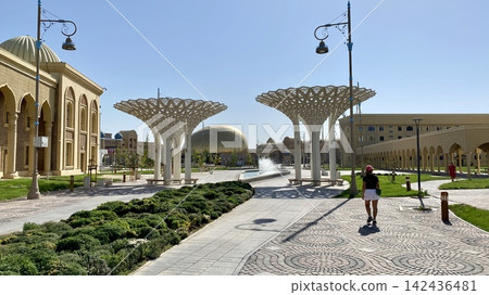 Modern Karavansaray Tourist Complex in Turkistan, Kazakhstan 142436481