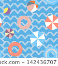 Seamless pattern without a background, a marine-themed game 142436707
