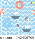 Seamless pattern without a background, a marine-themed game 142436709
