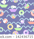 Seamless pattern without a background, a marine-themed game 142436715