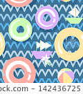 Seamless pattern without a background on a marine theme 142436725