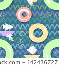 Seamless pattern without a background on a marine theme 142436727