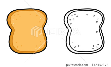 Toast character color and outline versions Toast character color and outline versions 142437178