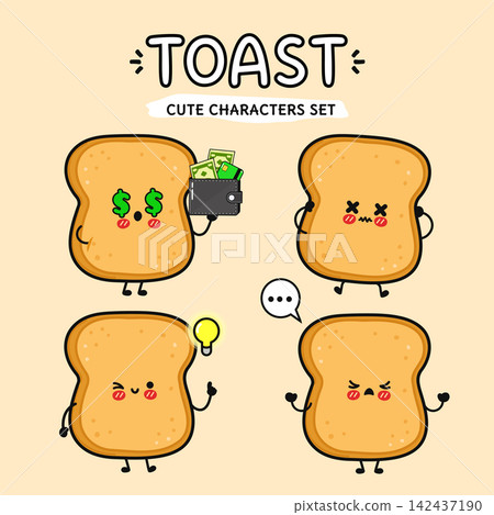 Cute toast character activity collection Cute toast character activity collection 142437190