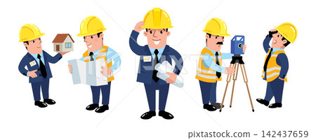 Construction engineers, geodesist and architect Construction engineers, geodesist and architect 142437659