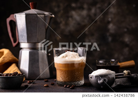 Coffee affogato with ice cream and espresso Coffee affogato with ice cream and espresso 142438786