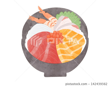 一幅可愛又輕鬆的海鮮飯插畫(水彩風格) 一幅可愛又輕鬆的海鮮飯插畫(水彩風格) 142439382