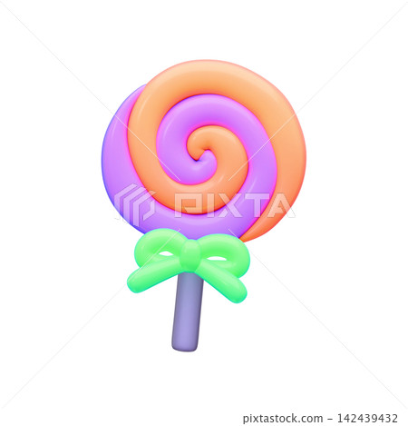 Cute Halloween Illustration 3D Icon - Candy Lollipop Cute Halloween Illustration 3D Icon - Candy Lollipop 142439432