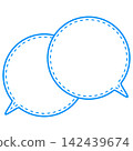 Simple colored line speech bubbles overlapping conversations 142439674