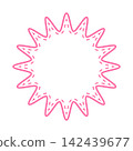 Simple colored line speech bubble with rounded and jagged shapes 142439677