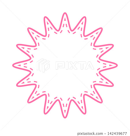 Simple colored line speech bubble with rounded and jagged shapes Simple colored line speech bubble with rounded and jagged shapes 142439677
