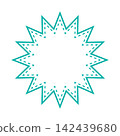 Simple colored line speech bubble with jagged shape 142439680
