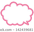 Simple colored line speech bubble with rounded cloud shape 142439681
