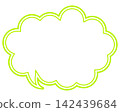 Simple colored line speech bubble with rounded cloud shape 142439684