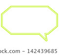 Simple colored line speech bubble, elongated octagon 142439685