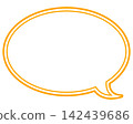 Simple colored line speech bubble, round shape 142439686
