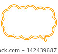 Simple colored line speech bubble, elongated cloud shape 142439687