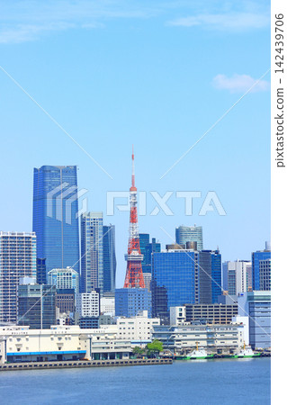 從東京港區彩虹橋眺望東京鐵塔。 142439706