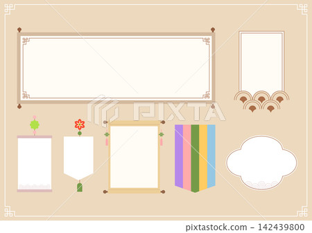 Vector illustration of a traditional Korean frame. Vector illustration of a traditional Korean frame. 142439800