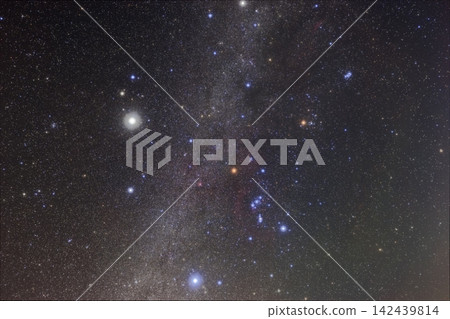 The winter night sky: The Winter Diamond and all the winter constellations. The winter night sky: The Winter Diamond and all the winter constellations. 142439814
