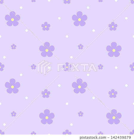 Pastel Lavender Floral Seamless Pattern with Purple Flowers and Soft Background Pastel Lavender Floral Seamless Pattern with Purple Flowers and Soft Background 142439879