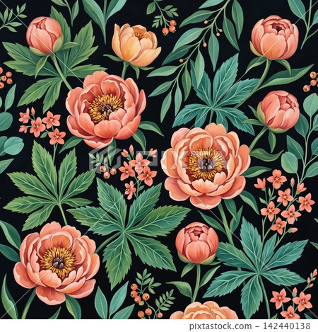 Vibrant botanical floral seamless pattern collection with diverse color palettes for creative design work Vibrant botanical floral seamless pattern collection with diverse color palettes for creative design work 142440138
