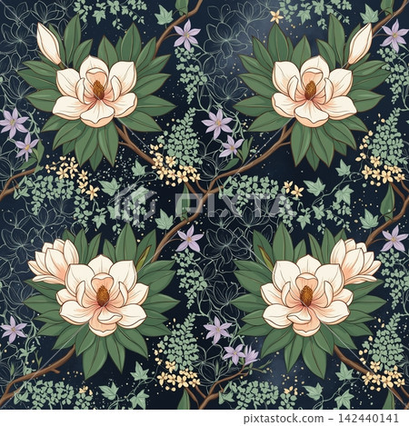 Vibrant botanical floral seamless pattern collection with diverse color palettes for creative design work Vibrant botanical floral seamless pattern collection with diverse color palettes for creative design work 142440141