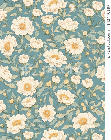 Vibrant botanical floral seamless pattern collection with diverse color palettes for creative design work Vibrant botanical floral seamless pattern collection with diverse color palettes for creative design work 142440197