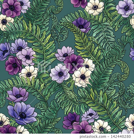 Vibrant botanical floral seamless pattern collection with diverse color palettes for creative design work Vibrant botanical floral seamless pattern collection with diverse color palettes for creative design work 142440280