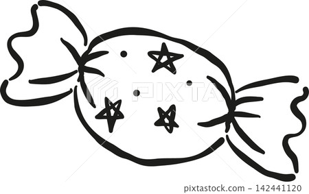 Kawaii Spooky Cute Halloween Y2K Outline Wrapped Candy stars pattern Hand Drawn Kawaii Spooky Cute Halloween Y2K Outline Wrapped Candy stars pattern Hand Drawn 142441120