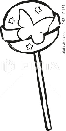 Kawaii Spooky Cute Halloween Y2K Outline Butterfly Lollipop Hand Drawn Kawaii Spooky Cute Halloween Y2K Outline Butterfly Lollipop Hand Drawn 142441121