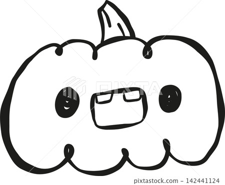 Kawaii Spooky Cute Halloween Y2K Outline Jack-O-Lantern Pumpkin Hand Drawn Kawaii Spooky Cute Halloween Y2K Outline Jack-O-Lantern Pumpkin Hand Drawn 142441124