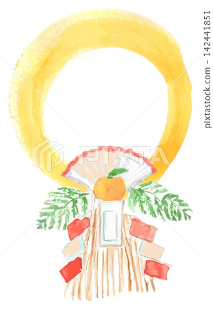 新年裝飾水彩插畫 新年裝飾水彩插畫 142441851