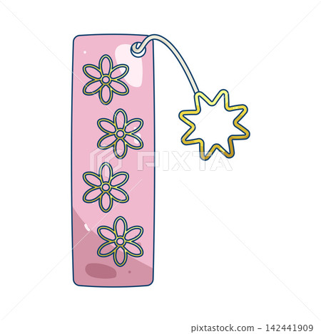Illustration of pink bookmark 142441909