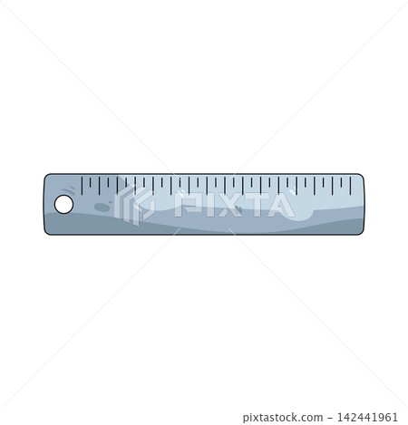 Illustration of metal ruler Illustration of metal ruler 142441961