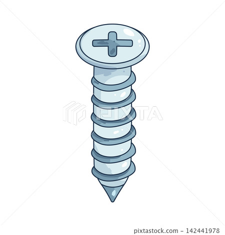 Illustration of screw Illustration of screw 142441978