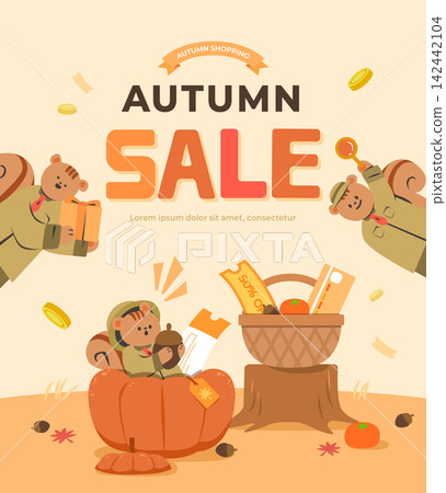 Abundant Autumn Shopping Illustration Abundant Autumn Shopping Illustration 142442104