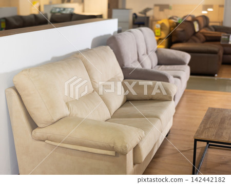 Sales area of furniture store, upholstered furniture department Sales area of furniture store, upholstered furniture department 142442182