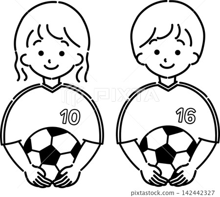 Soccer player (line drawing) 142442327