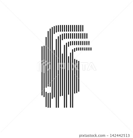 Hex key set icon made of vertical parallel black stripes for hardware tools concept. Hex key set icon made of vertical parallel black stripes for hardware tools concept. 142442513