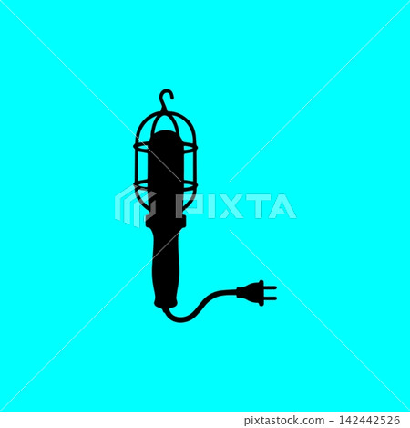 Industrial work lamp with cage and power cord. 142442526