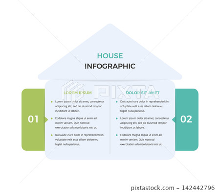 House Shape Two Section Infographic Template House Shape Two Section Infographic Template 142442796