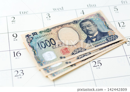 3,000 yen and a calendar 3,000 yen and a calendar 142442809