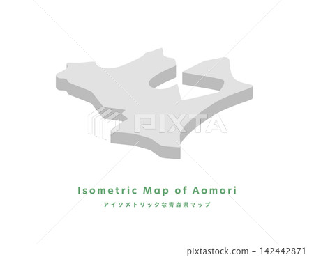 Map of Aomori Prefecture for tourist use (isometric rough silhouette vector icon) Map of Aomori Prefecture for tourist use (isometric rough silhouette vector icon) 142442871